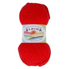 Пряжа Alpina Holly, 100% мерсеризованный хлопок, 10*50 г, 200 м+-10 м, №007, красный