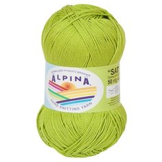 Пряжа Alpina Sati, 100% мерсеризованный хлопок, 10*50 г, 170 м+-10 м, №088, ярко-зеленый