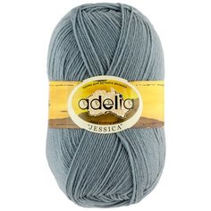 Пряжа Adelia Jessica, 67% шерсть, 33% полиэстер, 5*100 г, 260 м+-10 м, №20, серо-голубой