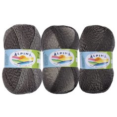 Пряжа Alpina Romantic, 100% шерсть, 5*100 г, 300 м+-15 м, №15, белый, темно-серый