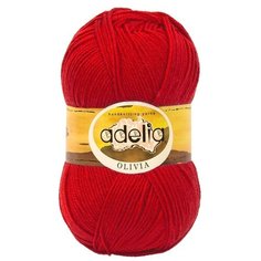 Пряжа Adelia Olivia, 60% акрил, 40% шерсть, 5*100 г, 250 м+-10 м, №11, красный