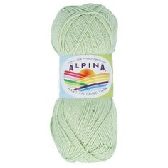 Пряжа Alpina Holly, 100% мерсеризованный хлопок, 10*50 г, 200 м+-10 м, №158, светло-зеленый