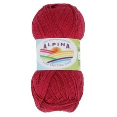 Пряжа Alpina Holly, 100% мерсеризованный хлопок, 10*50 г, 200 м+-10 м, №220, бордовый