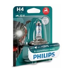 Лампа галогенная Philips H4 12V- 60/55W (P43t) (+130% света) X-tremeVision Moto (1 шт.)