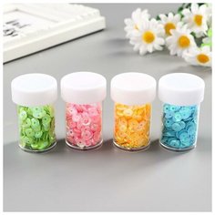 Декор для творчества в банке "Пайетки матовые" (набор 12 шт) 4-4,2 гр 5х9,5х13 см 2277747 Сима ленд