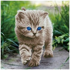 Кристальная мозаика Фрея "Котенок на прогулке", 32*32 см (ALV-12)