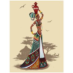 Кристальная мозаика Фрея "Африканка", 40*30 см (ALVR-217)