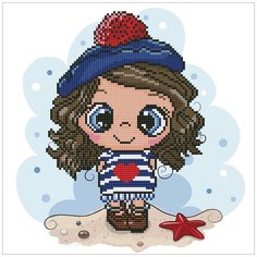 Кристальная мозаика Фрея "Морячка", 30*30 см (ALV-98)