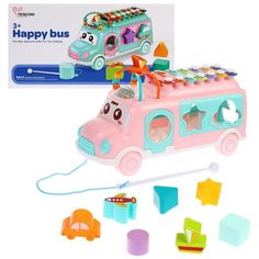 Сортер-ксилофон Наша Игрушка Автобус, 8 предметов