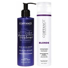 COIFFANCE Professionel Набор BLONDE: Шампунь для светлых и осветленных волос, 250 мл., Усилитель цвета платиновый, 250 мл.
