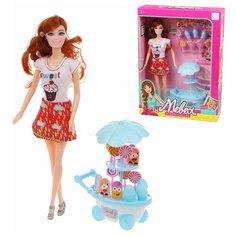 Кукла Наша Игрушка "Мороженое", 30 см, 16 предметов