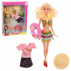 Кукла Наша Игрушка "Пляжный отдых", 30 см, 3 предмета