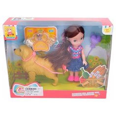 Кукла с собакой Наша Игрушка "Любимый питомец", 15,5 см (KQ128)