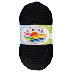 Пряжа Alpina Melissa, 95% вискоза, 5% кашемир, 10*50 г, 125 м+-6 м, №02, черный