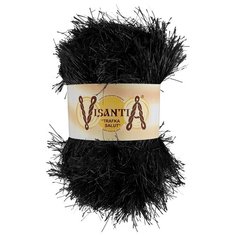 Пряжа Visantia Trafka Salut, 80% полиэстер, 20% люрекс, 5*200 г, 90 м+-4 м, №0078, черный