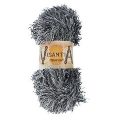 Пряжа Visantia Trafka, меланжевая, №2, 100% полиэстер, 5*100 г, 100 м+-3 м, №2001, черно-белый