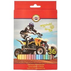 Карандаши цветные KOH-I-NOOR 36 шт, шестигранные, Sport (3555036007KSRU)