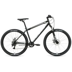 Горный (MTB) велосипед FORWARD Sporting 27.5 2.2 Disc (2021) черный/белый 17" (требует финальной сборки)