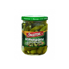 Огурцы корнишоны маринованные 3-6 см. (0,370 кг) стекло Знаток