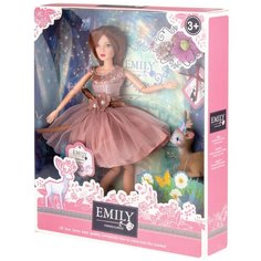 Набор оригинальной детской куклы Эмили "С олененком" с аксессуарами / Большая дизайнерская кукла в подарок для девочек от 3 лет / 28 см Emily