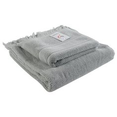 Полотенце банное с бахромой серого цвета essential, 70х140 см Tkano