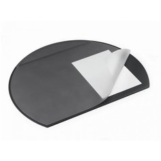 Коврик на стол Durable 52*65 см, черный, полукруглый, с прозрачным листом