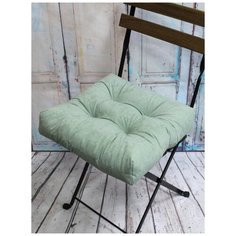 Подушка для сидения на стул без завязок MATEX VELOURS мятный, чехол не съемный, ткань велюр, 40х40 см Матекс