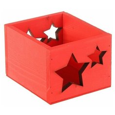 Кашпо Дарим красиво Элегант "Звёзды" 14.5×12.5×9 см красный