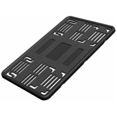 Рамка для номера квадратного ARS 290х170 силиконовая c пластиковой основой нового типа 1А, черная, 1 шт.