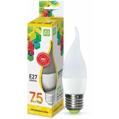 Упаковка светодиодных ламп 10 шт LED-СВЕЧА на ветру-standard 7.5Вт 160-260В Е27 3000К ASD