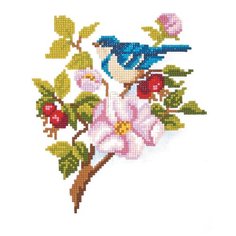Наборы - кристальная (алмазная) мозаика "ФРЕЯ" ALVR-02 058 Кристальная мозаика (алмазная вышивка) "Синяя птичка" 25 х 20 см