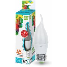 Упаковка светодиодных ламп 10 шт LED-СВЕЧА на ветру-standard 5 Вт 160-260В Е27 4000К ASD