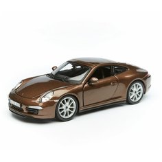 Bburago Машинка металлическая Porsche 911 Carrera S, 1:24, коричневая