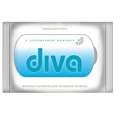 Diva Влажные салфетки для интимной гигиены с экстрактом ромашки, 20 шт