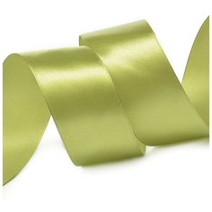 Лента атласная 1 1/2 (38мм) цв.3146 св.оливковый IDEAL уп.27,4 м