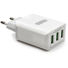 Зарядное устройство сетевое 3 USB 3.2А от LuxCase Белое