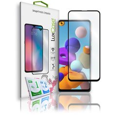 Защитное стекло для Samsung Galaxy A21s / на Самсунг Гелакси А21с / 2.5D / Полноклеевое Черная рамка 0,33 мм Lux Case