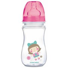 Бутылочка Canpol babies EasyStart, Toys, с широким горлышком, антиколиковая, 240 мл, 3+ месяцев, цвет: розовый (250989241)