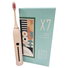 ЭЛЕКТРИЧЕСКАЯ ЗВУКОВАЯ ЗУБНАЯ ЩЕТКА SONIC TOOTHBRUSH X-7 PINK ( с тремя дополнительными насадками )