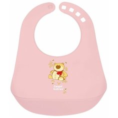 Нагрудник пластиковый Canpol babies розовый (250930222)