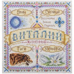 Набор для вышивания крестиком PANNA с бисером, Именной оберег, Виталий (SO-1676)