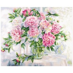 Набор для вышивания крестиком Алиса Пионы у окна, 46*38 см (2-51)