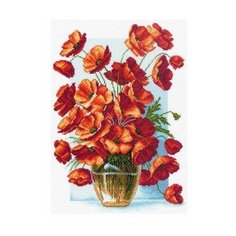 1439 Канва с рисунком Матренин посад Ваза с маками, 37*49 см