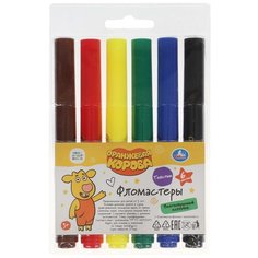 Фломастеры Умка Оранжевая корова 6 цветов, толстые