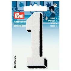 Термоаппликация Цифра 1, мал., белый цв., черная рамка 925876 Prym 925876