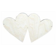 L-104 Деревянная заготовка панно 2 сердечка, 25 см, Астра Astra & Craft