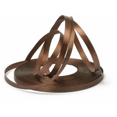 Лента атласная 1/4 (6мм) цв.3139 т.коричневый IDEAL уп.27,4 м