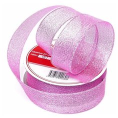 Лента IDEAL с люрексом ТВ-ЛЮР шир.25мм цв.037 св.розовый уп.22,85 м