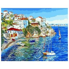 Paintboy Картина по номерам GX 9627 Белые домики Греции 40x50 см