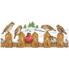 Кристальная мозаика Фрея "В гостях у воробьев", 50*20 см (ALVR-09 119)